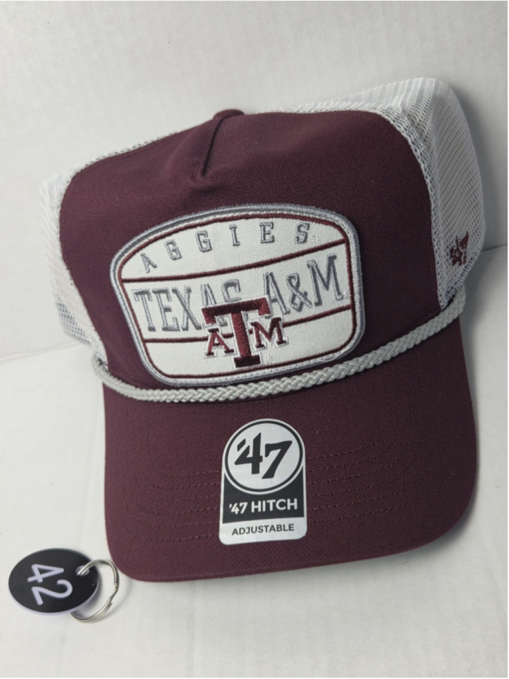 Texas A&M Aggies ’47 Hitch Rope Trucker Hat Ball Cap Maroon White Snapback #42
